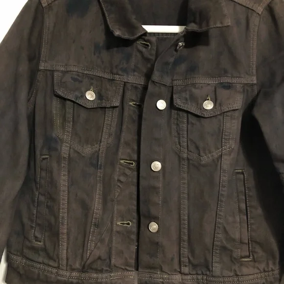 Free people Rumors‎ dark blotched tie dye denim jacket. women’s size medium - Picture 2 of 12